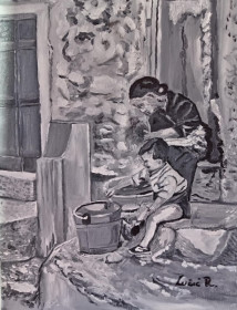 Jedna prica 3 ulje na platnu 30x40cm