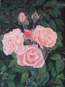 Ruza ulje na platnu 30x40