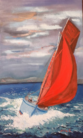 crvena jedra ulje na platnu 25x35cm