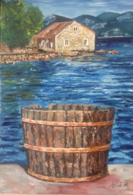 stari mastel ulje na platnu 30x40cm