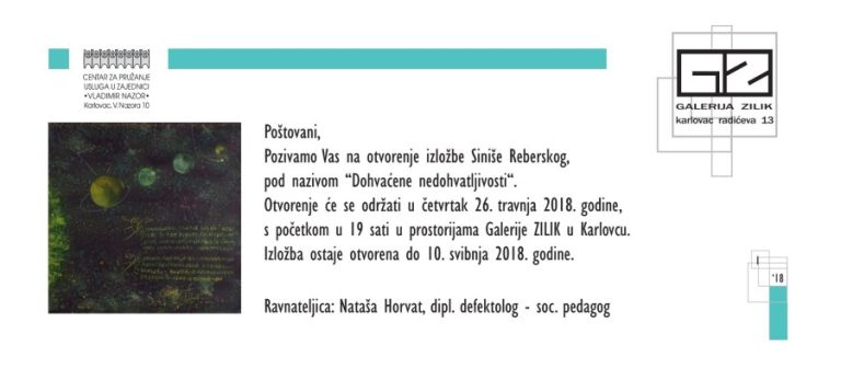Samostalna izložba akademskog umjetnika Siniše Reberskog