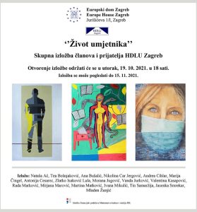 ”Život umjetnika”, skupna izložba članova i prijatelja HDLU Zagreb