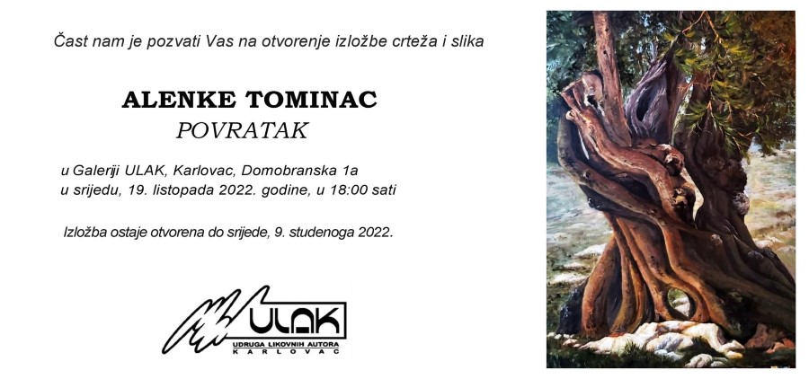 Samostalna izložba slika i crteža Alenke Tominac