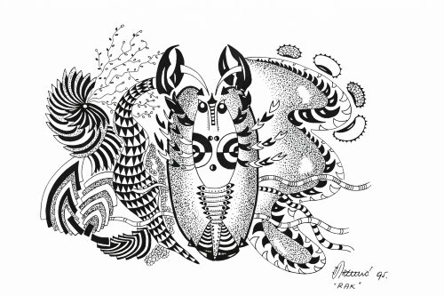 Dubravka Kuzmić - crtež raka sa tušem