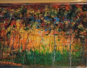 Trinaest godina u službi umjetnosti
Slojevita površina i gustoća boje naglašene su u radu Gordane Marijić, ‘Čarobna šuma’