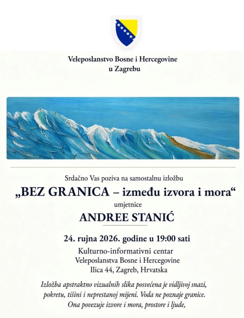 Samostalna izložba slika Andree Stanić ”Bez granica – između izvora i mora”